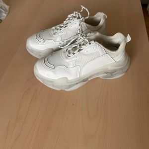 Platform white sneakers